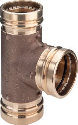 VIEGA Viega T-piece with SC Sanpress XL 2218XL in 76.1x54x76.1mm red bronze - 354 398