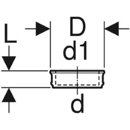 GEBERIT GE PE Steckmuffe fuer Wand verkuerzt d 90/90mm mit Dichtung 366941 – 366.941.16.1