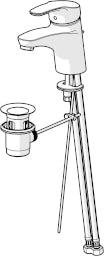 HANSA Hansa Mix WT-Mischer mit Flex Ablaufgarnitur, verchromt – 0109 2283