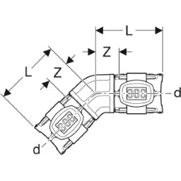 GEBERIT GE FlowFit Bogen PPSU 45 Gr. d40mm – 620.064.00.1