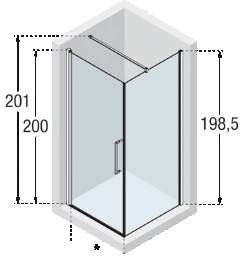 NOVELLINI Novellini Passion Pivot door for side panel 87-89/200cm, chrome, ESG – BPPADUNPT3FSW