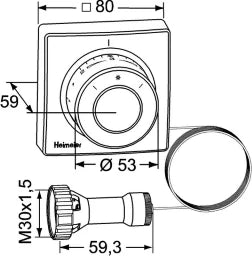 HEIMEIER Heimeier Thermostatkopf - F m.Ferneinst.Kapillarr.2m – 2802-00.500