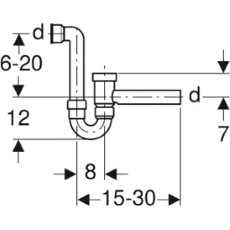 GEBERIT GE Siphon for connection to air conditioners Siphon d 40x50 mm 152881 – 152.881.11.1