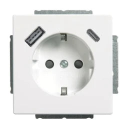 BUSCH-JAEGER SCHUKO/USB-Steckdose, USB-A+C future® linear, studioweiß – 2CKA002011A6306
