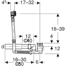 GEBERIT GE Bathtub Inlet and Outlet d 52 L32cm – 150.702.00.6