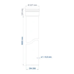 POLOPLAST PO Steckmuffenrohr POLO-KAL NG DN 200/6000 – 02954