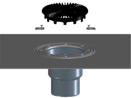 HUTTERER & LECHNER HL3100THK Vertical Floor, Balcony, and Terrace Drain Body with Bituminous Flange – HL3100THK
