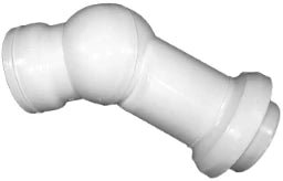 HUTTERER & LECHNER HL210.7WE WC-Anschl.bogen DN110 m. Drehgelenk u. Rosette, weiß – HL210.7WE