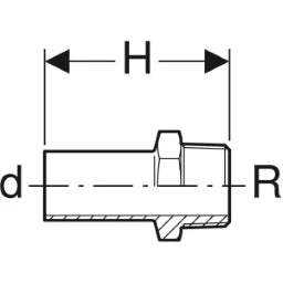 GEBERIT GE Mapress Edelstahl Uebergang mit Einschubende d54mm x R2 – 31940