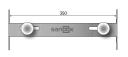 SANOOX Washbasin Traverse, Galvanized Metal, Drywall – 00194