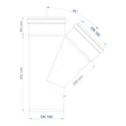 POLOPLAST PO Abzweig POLO-KAL NG DN 160/160/45Grad – 02245