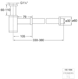 STEINBERG Steinberg Design Siphon without drain fitting – 100 1696