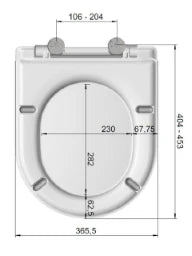 MKW Dario FL Toilet Seat with Lid, Metal Hinge, White – AE00-0A01