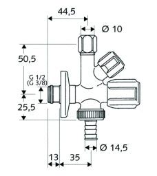 SCHELL SCHELL Kombi-Eckventil 3/8" verchr. m.RV, selbstdichtend – 03 544 06 99