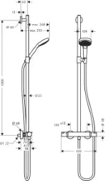 HANSGROHE HG Croma Select S Multi Showerpipe weiß/chrom – 27248400