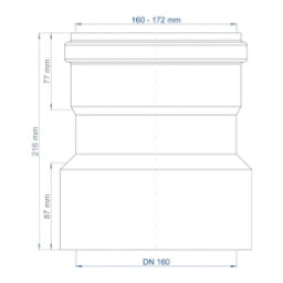 POLOPLAST PO Übergang von Spitzende auf Spitzende anderer Werkst.POLO-KAL DN 160/160-172mm – 02874