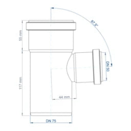POLOPLAST PO Abzweig POLO-KAL NG DN 75/50/87Grad – 02220