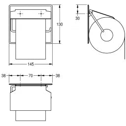 KWC AUSTRIA KWC Toilet Paper Holder 145x130x25mm Surface-Mounted – 2000057045