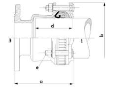 FISCHER GEORG Multi Joint Pipe Connector -Fl./Coupling Sc.A2 powder-coated Fig.3057 PN10/16 DN150 OD154-192 – 709355620