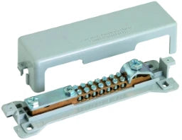 DEHN Equipotential Bonding Bar with cover 7x 2.5-25mm² Fl 30x3.5mm Rd 7-10mm – 563050