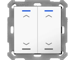 MDT KNX Push Button Light 55 x 55 mm 2-gang RGBW, pure white glossy, blind - BE-TAL5502.A1