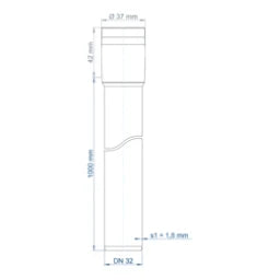 POLOPLAST PO Steckmuffenrohr POLO-KAL XS DN 32/1000 – 102003