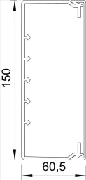 OBO Wand- und Deckenkanal mit Bodenlochung 6 0x150x2000 Polyvinylchlorid reinweiß RAL – 6191231
