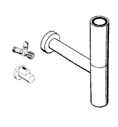 HANSGROHE HG Sifon Flowstar komplett chrom mit zwei Eckventilen und Schubern – 52120000