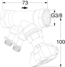 TA TA STAD Regulating valve 3/8" without drain adapter, 52851010 – 52 851-010
