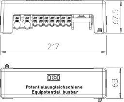 OBO Equipotential Busbar 217mm Brass Grey – 5015650