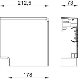 OBO Flat Angle Hooded Fitting 70x170mm Polycarbonate/Acrylonitrile Butadiene Styrene - 6274620