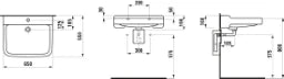 LAUFEN Laufen Pro Washbasin barrier-free 65x55cm, 1 tap hole, with overflow, white – H8119530001041