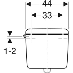 GEBERIT GE Spuelkasten AP127 tiefhaengend Spuel/Stopp, weiss, mit 5 Wasseranschl. – 127.038.11.1