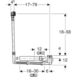 GEBERIT GE Badewannen Ein- u Ablauf d 52 verlaengert, L79cm – 150.703.00.6