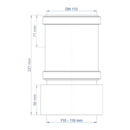 POLOPLAST PO Transition from Spigot to Spigot of other Materials. POLO-KAL DN 110/110-116mm – 02872