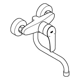 GROHE Grohe Eurosmart Einhand-SPT-Batterie Wandmontage Ausladung 217mm chrom – 31 391 003
