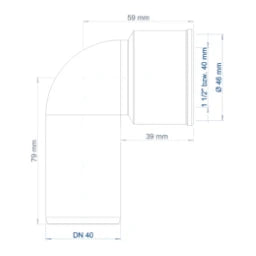 POLOPLAST PO Siphon-Anschlussknie POLO-KAL DN 40/32 (1 1/4") – 02361