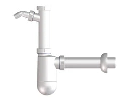 HUTTERER & LECHNER HL132.1/30 WT-Siphon DN32x5/4" m. WG-Anschl. u. Rosette – HL132.1/30