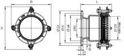 HAWLE Synoflex Flansch PN16 DN150 Nr.7994, E-Stück, 155-192mm – 5005215