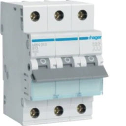 HAGER Miniature Circuit Breaker 3-pole 6kA B-13A 3M – MBN313