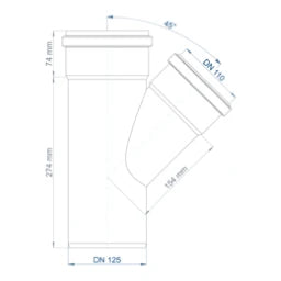 POLOPLAST PO Abzweig POLO-KAL NG DN 125/110/45Grad – 02236