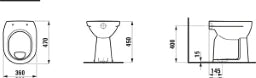 LAUFEN Laufen Pro Floorstanding Washdown Toilet, Seat Height 45cm, vertical outlet, LCC-white – H8259574000001