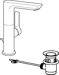 HANSA Hansa Ligna Basin mixer with pop-up waste with flexible hoses chrome - 5530 2203