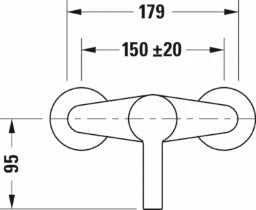 DURAVIT Duravit B.2 Single-lever exposed shower mixer, chrome, high-gloss, 179x137x125mm – B24230000010