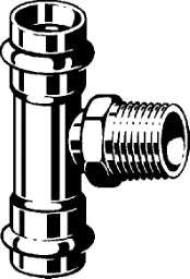 VIEGA Viega T-piece with SC Sanpress Inox 2317.1 in 42mm x R3/4 x 42mm Stainless Steel – 446 017