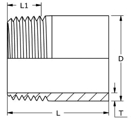 NORDS Nords Weld Nipple R-208 1" 40mm Material 1.4404 / 316L(1.4436) – 11-0208-06