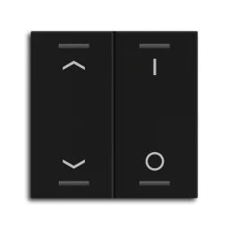 MDT Rocker for KNX Push Button Light 55 2-gang, Matte Black, Blind_Switching – BE-TAL55W206.C1