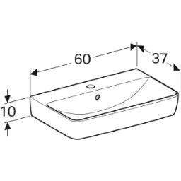 GEBERIT SANITARY Geberit Renova Compact Washbasin 60x37cm, white – 226160000