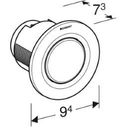 GEBERIT GE Remote Flush Actuator Type01 Concealed Single Flush White, Round – 116.040.11.1