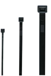 CIMCO Kabelbinder, schwarz, RAL 9011, B x L 7, 5 x 360 mm, 100 Stück – 181873